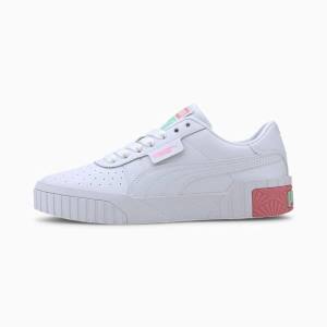 Puma Cali Youth Lány Tornacipő Fehér Rózsaszín Zöld | HU82023