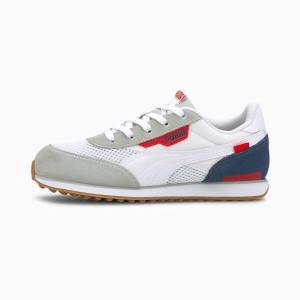 Puma Future Rider Stream On Fiú Tornacipő Szürke Lila Fehér Kék | HU17180