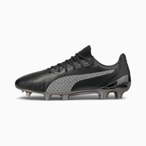 Puma King Platinum Neymar Jr. FG/AG Férfi Focicipő Fekete Fehér | HU86059