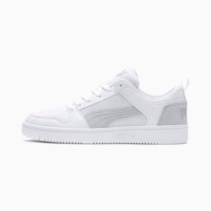 Puma Rebound Lay-Up Lo Mesh Férfi Tornacipő Fehér Szürke | HU84187