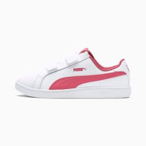 Puma Smash Bőr V PS Lány Tornacipő Fehér Rózsaszín | HU28874