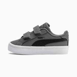 Puma Smash Vulc Fiú Tornacipő Szürke Fekete Fehér | HU77369