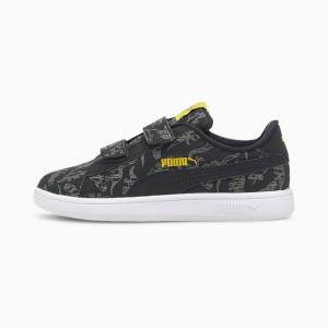 Puma Smash v2 Archeo V Fiú Tornacipő Fekete Zöld | HU97904