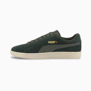 Puma Smash v2 Női Tornacipő Zöld Arany Fehér | HU93054
