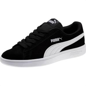 Puma Smash v2 Suede Jr Fiú Tornacipő Fekete Fehér | HU19993