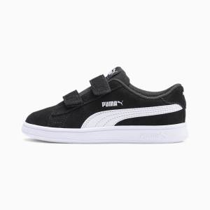 Puma Smash v2 Suede Tenisz Lány Tornacipő Fekete Fehér | HU67415