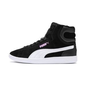 Puma Vikky Mid Fur High Tops Preschool Lány Tornacipő Fekete Fehér | HU12143